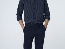 Базовые брюки-чиносы Regular, Синий