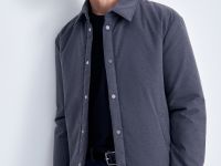 Утепленная куртка с отложным воротником