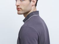 Поло из мягкого пике, Серый