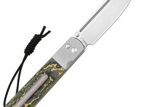 Складной нож Artisan Cutlery Holm, сталь S90V, рукоять сталь/карбон, желто-зеленый