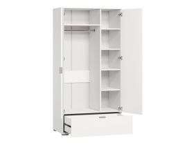 Распашной шкаф Стелла 2.1-90x200 Белый с зеркалом