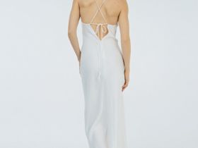 Платье на тонких бретелях, Белый