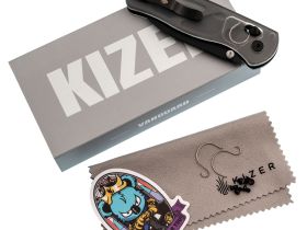 Складной нож Kizer Drop Bear, сталь Nitro-V, компактный EDC, рукоять акрил, темно-серый
