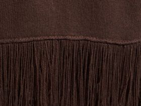 Вязаное платье с бахромой, Коричневый