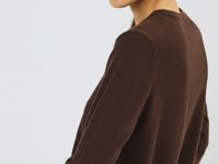 Укороченный кардиган на пуговицах, Коричневый