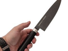 Поварской кухонный шеф-нож Samura Mo-V Stonewash 200 мм, сталь AUS-8, рукоять G10