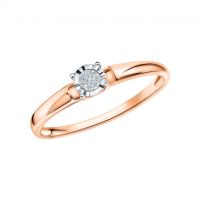 Золотое кольцо с бриллиантами природными