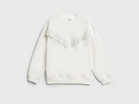 Свитшот с бахромой и стразами для девочек, Белый