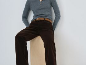 Джемпер с воротником на пуговицах, Серый