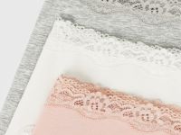 Классические трусы-брифы с кружевом, 3 шт., Розовый