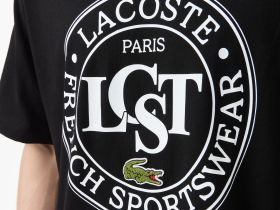 Мужская футболка Lacoste из плотного хлопка с принтом