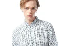Мужская рубашка Lacoste с монограммой из смеси льна