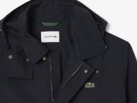 Мужская водоотталкивающая парка Lacoste средней длины с капюшоном