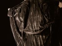 Бархатное кимоно с поясом, Коричневый