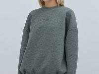 Объёмный свитшот с принтом и стопперами, Серый