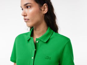Женское поло Lacoste приталенного кроя из эластичного хлопка