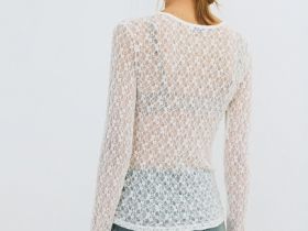 Лонгслив из кружева, Белый