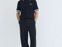 Поло из хлопка с принтом, Синий