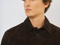 Куртка-рубашка из натуральной замши, Коричневый
