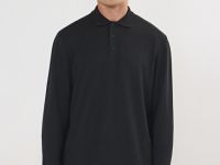 Поло с длинным рукавом, Черный