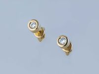 Пусеты из желтого золота с бриллиантами э0301пс05160100