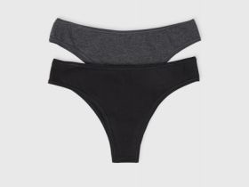 Трусы-бразилиана, 2 шт., Черный