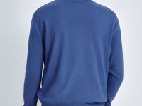 Джемпер из хлопка и шерсти с округлым вырезом