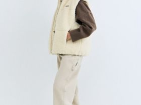 Утеплённый двусторонний жилет для девочек, Бежевый