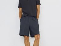 Поло из текстурированной ткани, Серый