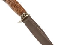 Нож Сайга для охоты, сталь булат, художественное литье, рукоять карельская береза