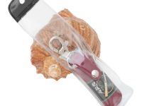 Складной нож Nagao Higonokami Mame Miniature, 40мм, сталь SK-5, рукоять латунь, красный чехол