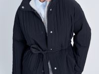 Утепленная куртка с воротником-стойкой