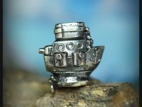 Бусина для темляка Кораблик, мельхиор