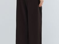 Атласные прямые брюки, Коричневый