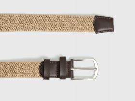 Эластичный плетёный ремень, Бежевый