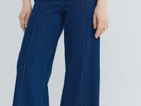 Широкие джинсы высокой посадки с отсрочкой, Синий