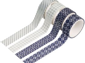 Набор клейких декоративных лент MESHU "Silver shinet", 4шт