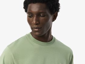 Мужская хлопковая футболка Lacoste с коротким рукавом