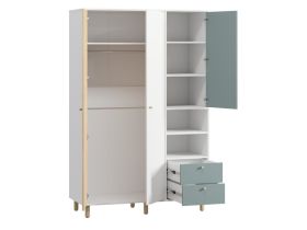 Распашной шкаф Дикинс 3-124x190 Береза/Серо-зеленый