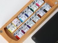 Набор акварели Super Vision 12 цв в кюветах, классическая палитра, деревянный кейс на магните