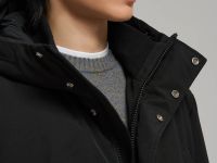 Однобортное пальто с капюшоном