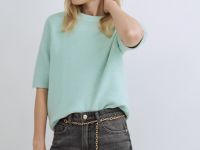 Джемпер с коротким рукавом, Зеленый