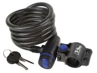 Велозамок M-wave ACME, комплект ключей, трос 10x1800 мм (черный полупрозрачный 1800 мм 10 мм)