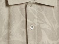 Поло с растительным принтом, Бежевый