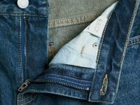 Прямые джинсы со средней посадкой, Синий