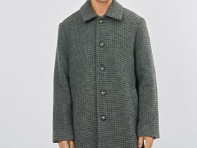 Однобортное пальто в клетку, Коричневый