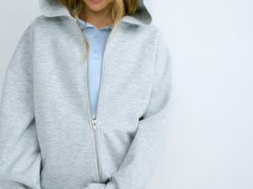 Толстовка на молнии для девочек, Серый