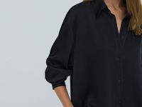 Сатиновая блузка, Черный