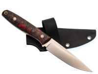 Туристический нож Град Горький Оса, сталь Elmax, рукоять карбон, черно-красный