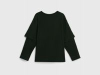 Лонгслив с принтом для девочек, Черный